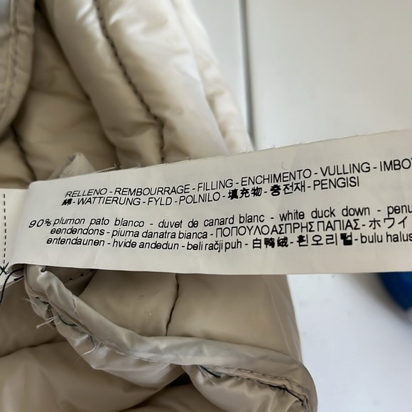 Zara Packable Down Puffer Jacket Coat Navy Blue S Hooded 90% Duck Down Warm - Picture 7 of 11